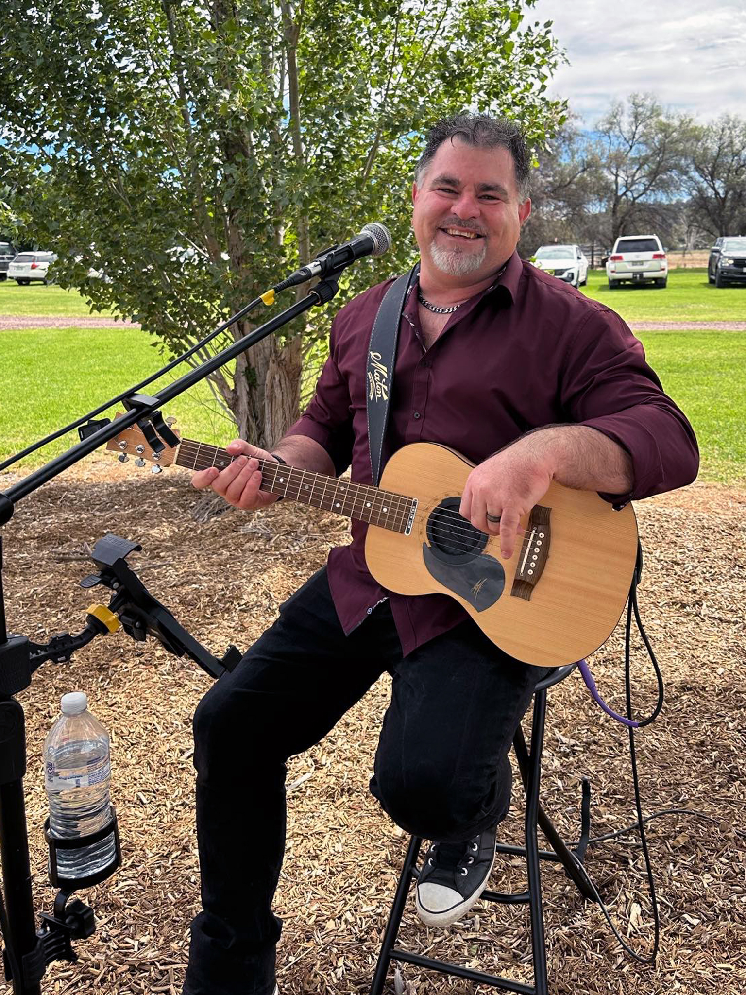 Shane performing at a wedding ceremony